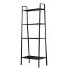Metal 4 Shelf Bookcase, Multifunctional Ladder-Shaped Plant Flower Stand Rack Bookrack Storage Shelves, Black