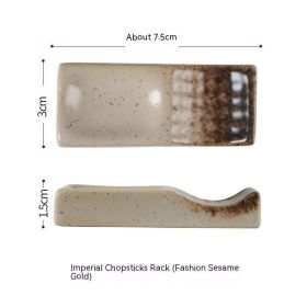 Chopsticks Shelf Ceramic Hotel Table Setting Chopsticks Holding Shelf Chopstick Rest Household Restaurant (Option: Emperor Fashion Sesame Gold)